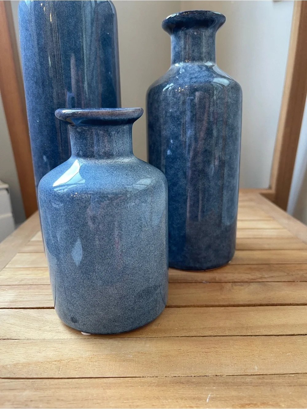 NEW Blue Ceramic Decorative Vase Set of 3 🌼